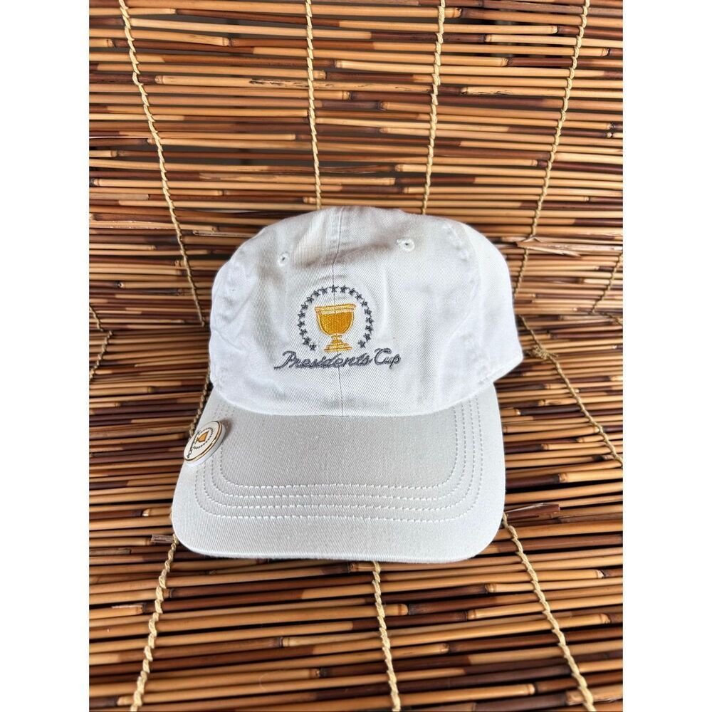 Ahead Presidents Cup Liberty Adjustable Golf Hat Lightweight Cap White Strapback